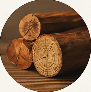 Woody perfume note with earthy wood tones – warm and rich fragrance family